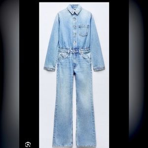 ZARA NEW WOMAN OVERSIZED DENIM TRF JUMPSUIT SIZES XL & XXL / SOLD OUT IN STORES!